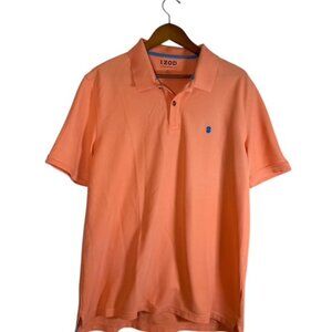 IZOD Men's X-Large‎ Pumpkin Orange Grid Swing-Flex Performance Golf Polo Shirt